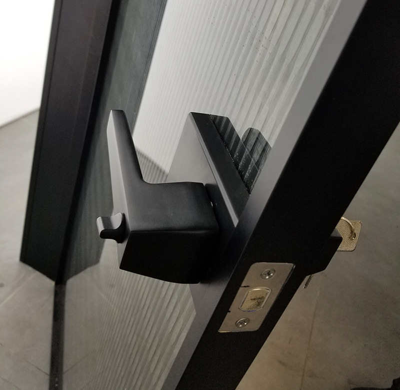 厂家直销 16极窄黑框双层钢化玻璃卫生间平开门 带磁吸锁示例图15