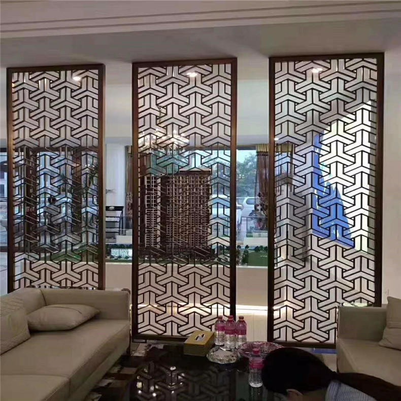 广州定做带木纹铝窗花 仿古雕刻铝板 中式铝合金防盗窗定制
