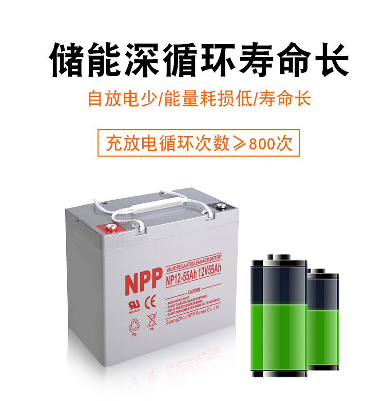 福建耐普NPG12-55胶体蓄电池 12V55AH 铁路 发电站用 耐普电池示例图13