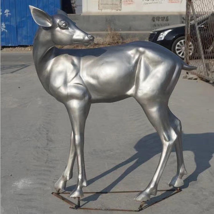 佰盛 新品户外不锈钢抽象鹿雕塑 厂家定制草坪广场金属鹿模型摆件价格