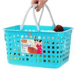 红素加厚塑料超市购物篮手提篮水果篮零食篮玩具收纳篮 500件起订不单独零售图片