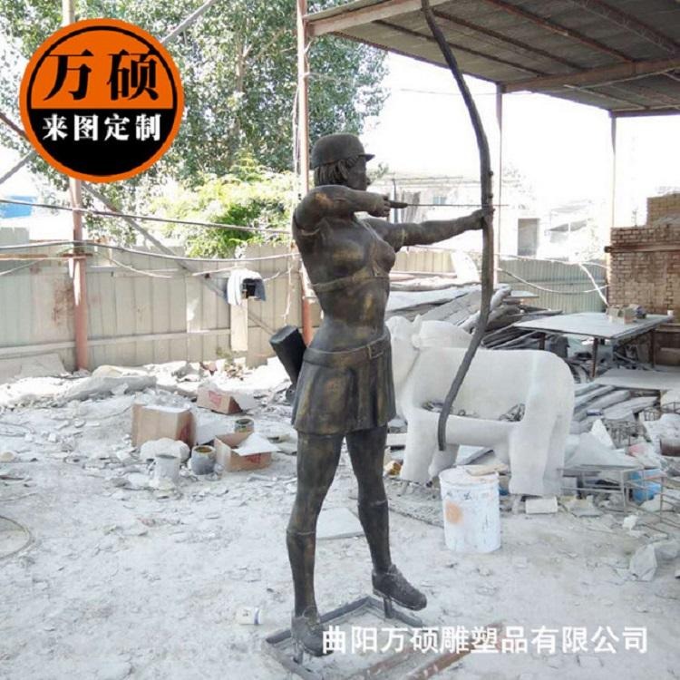 玻璃钢雕塑人物仿铜雕塑击剑人物广场运动员雕像人物运动人员 万硕