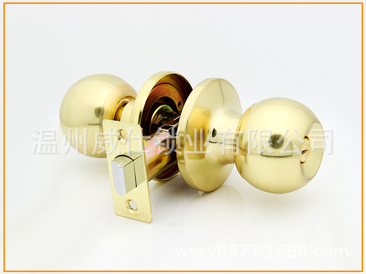 厂家直销 607 拉丝金 三杆球形锁 房门 浴室锁 优质厂家 五金锁具示例图5