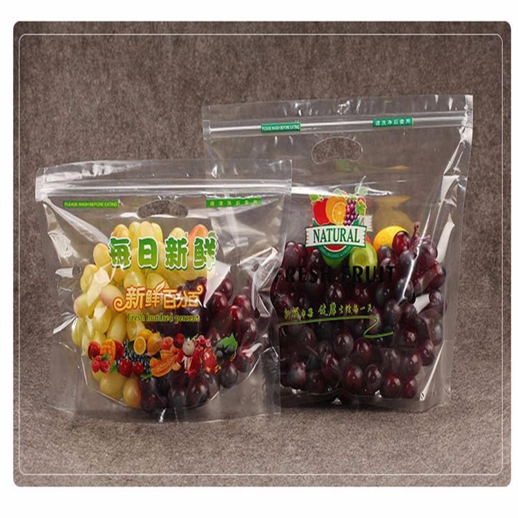 旭彩塑业 透明水果袋 通用水果自封手提塑料包装袋子 批发图片