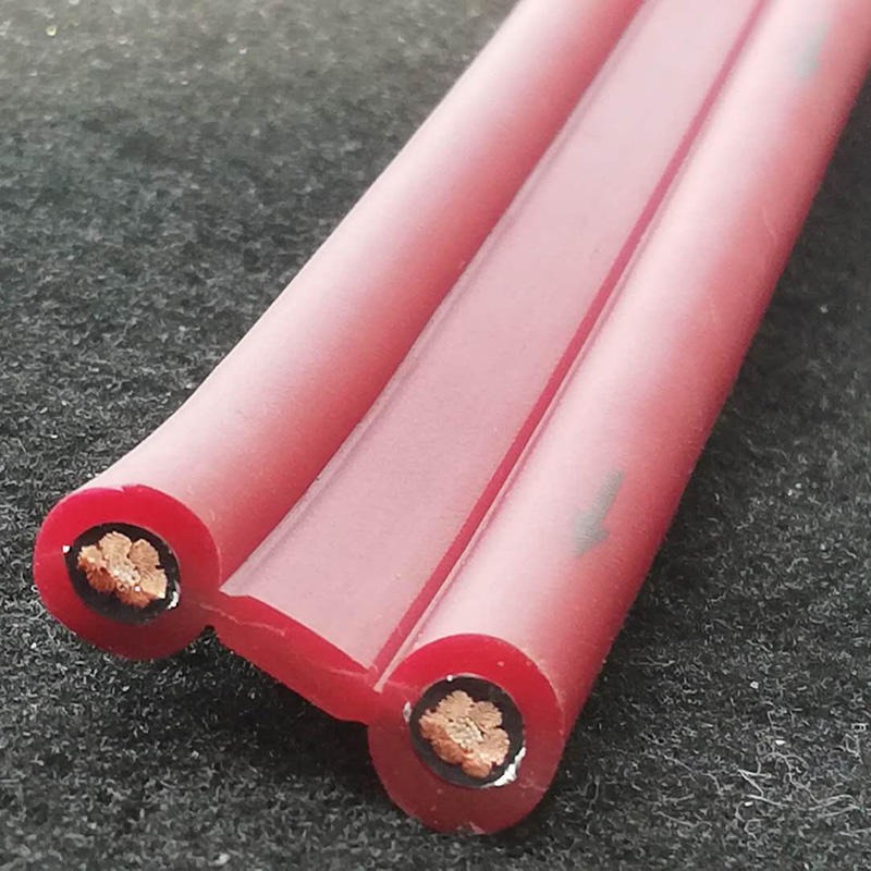 桥国通电线电缆订做生产扁型 2芯超柔性红色箭头标识4.0平方无氧裸铜线 量版式KTV专用音响电缆图片
