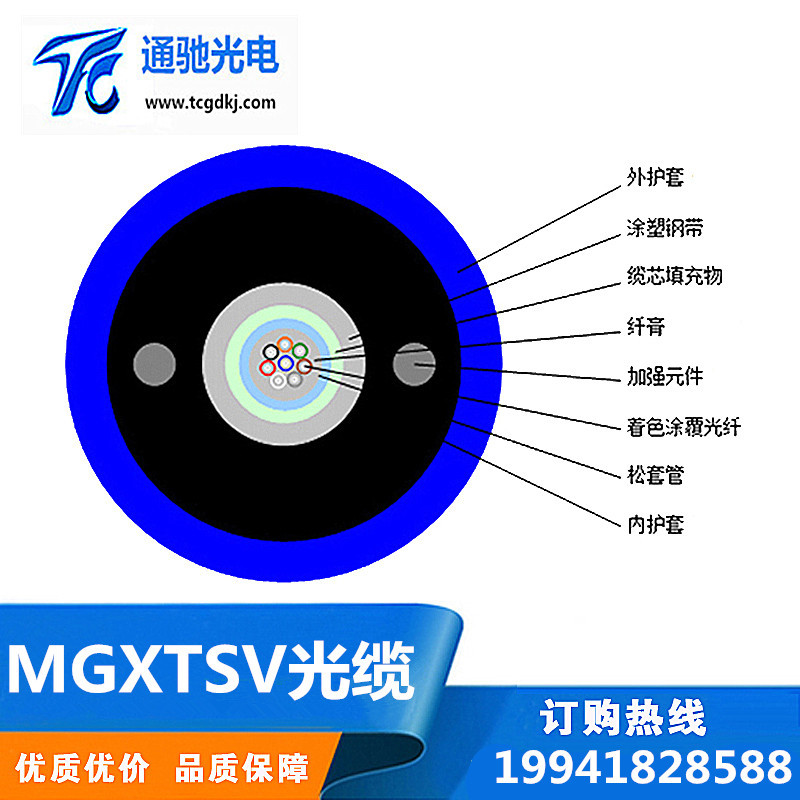 直销MGXTSV-4B1矿用阻燃光缆重铠井下专用室外单模光缆4芯示例图3