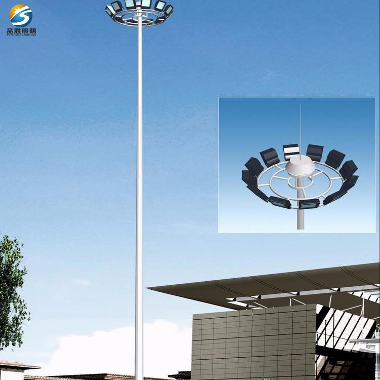 高杆灯生产厂家定制 15米三火led球场灯 25米12火升降式高杆灯图片