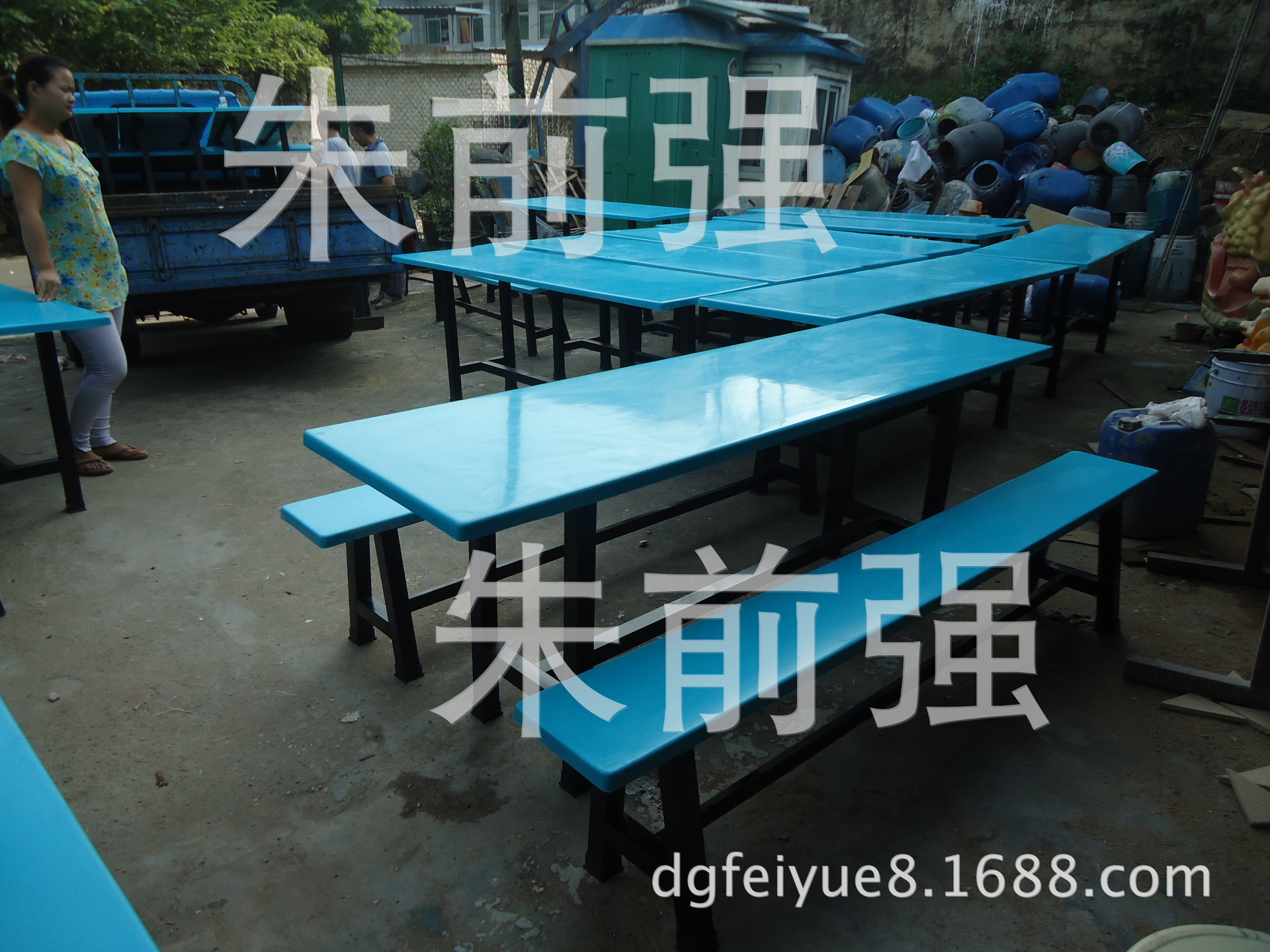 食堂餐桌  玻璃钢餐桌 学生食堂餐桌 工厂食堂餐桌 连体餐桌椅示例图14