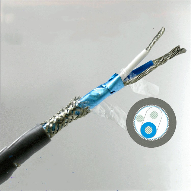 RS485 2X0.5 通讯电缆 双绞屏蔽电缆 RS485-22钢带铠装信号电缆