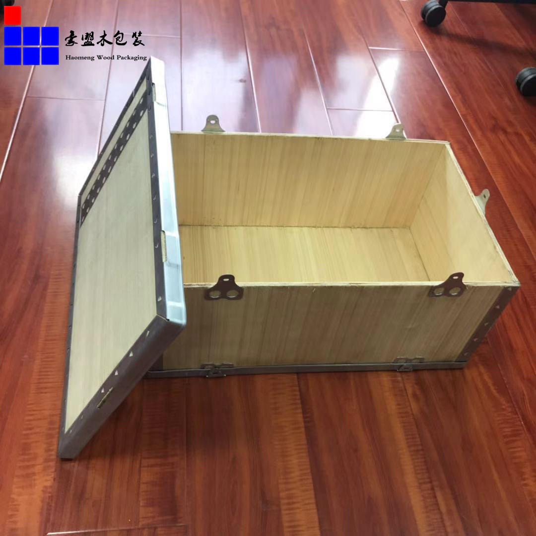 青岛钢带箱厂家定做贸易进出口专用胶合板钢带箱载重大