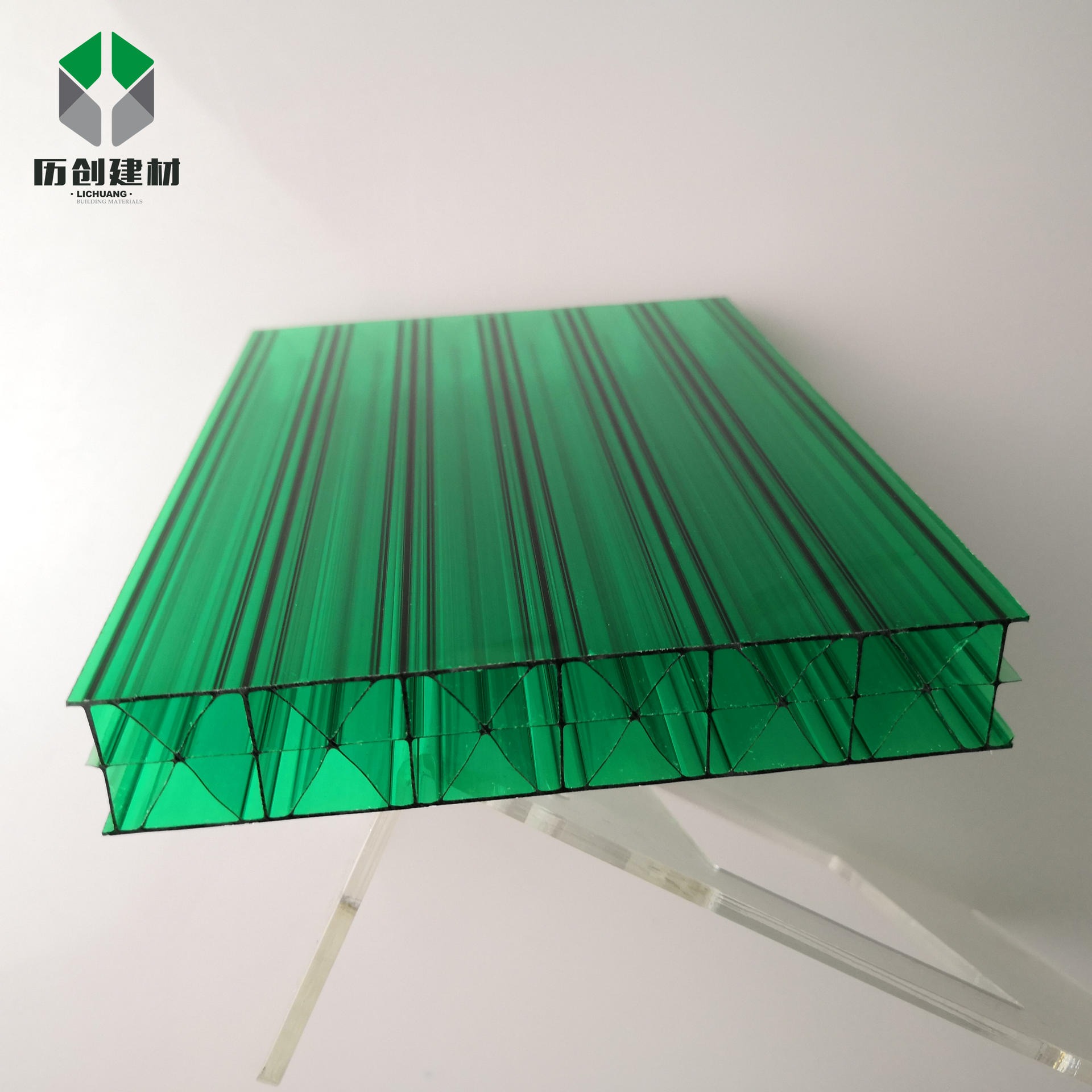大棚透明阳光板 PC四层米字格板工程中空板聚碳酸酯采光阳光板定制历创