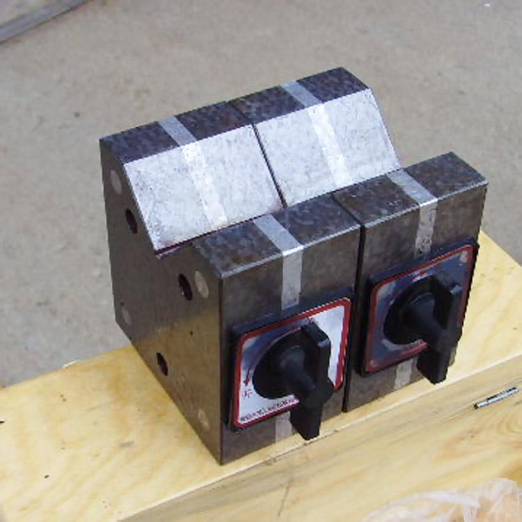铸铁磁性V型架磁力座单口磁力V型架钢性精密磁力座三角台方箱精度准确  全国包邮