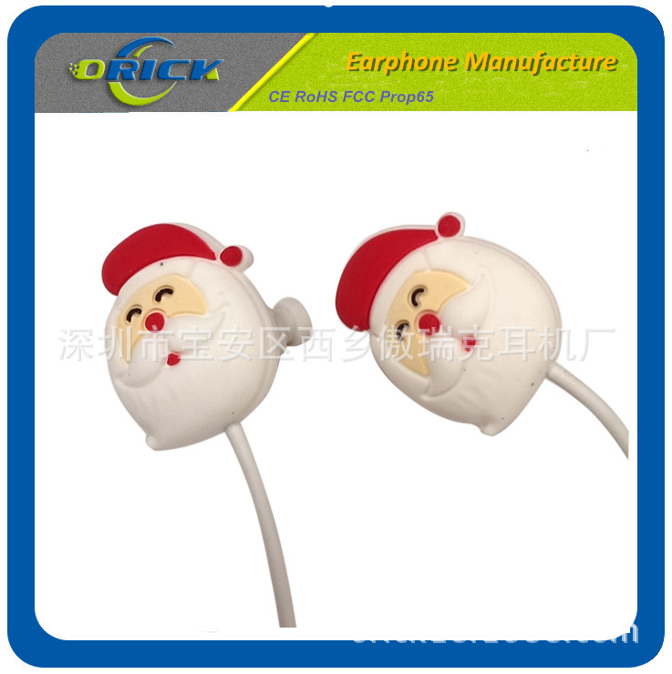 深圳耳机厂家批发定制欧美圣诞节促销圣诞老人头像卡通耳机
