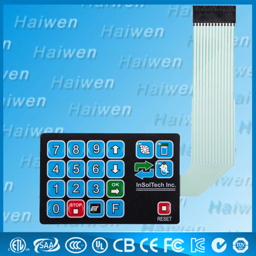 海文薄膜开关 membrane keypad 可来图定制也可设计 HW-1215002