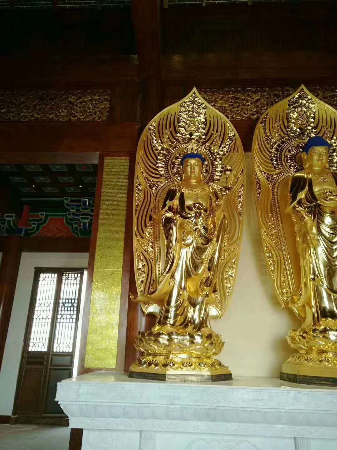 佛像 优质佛像厂家订制站像西方三圣佛像 坐像西方三圣佛像 贴金西方三圣佛像
