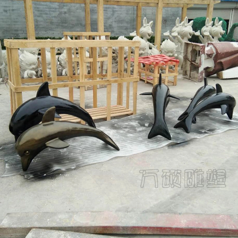 定制玻璃钢仿真海豚动物雕塑 海洋世界水族馆水上乐园主题造型示例图7