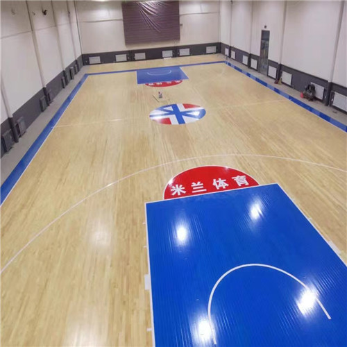 浙江鄞州 篮球馆专用木地板 双龙骨运动木地板 篮球馆木地板翻新
