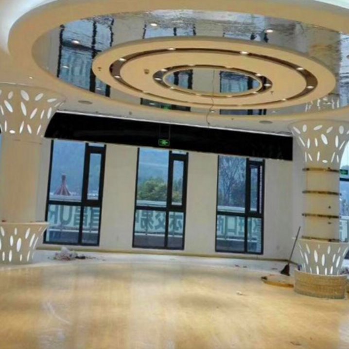 办公楼过道立柱雕花铝单板   半圆弧形包柱造型铝单板   建筑工程艺术冲孔包柱铝单板