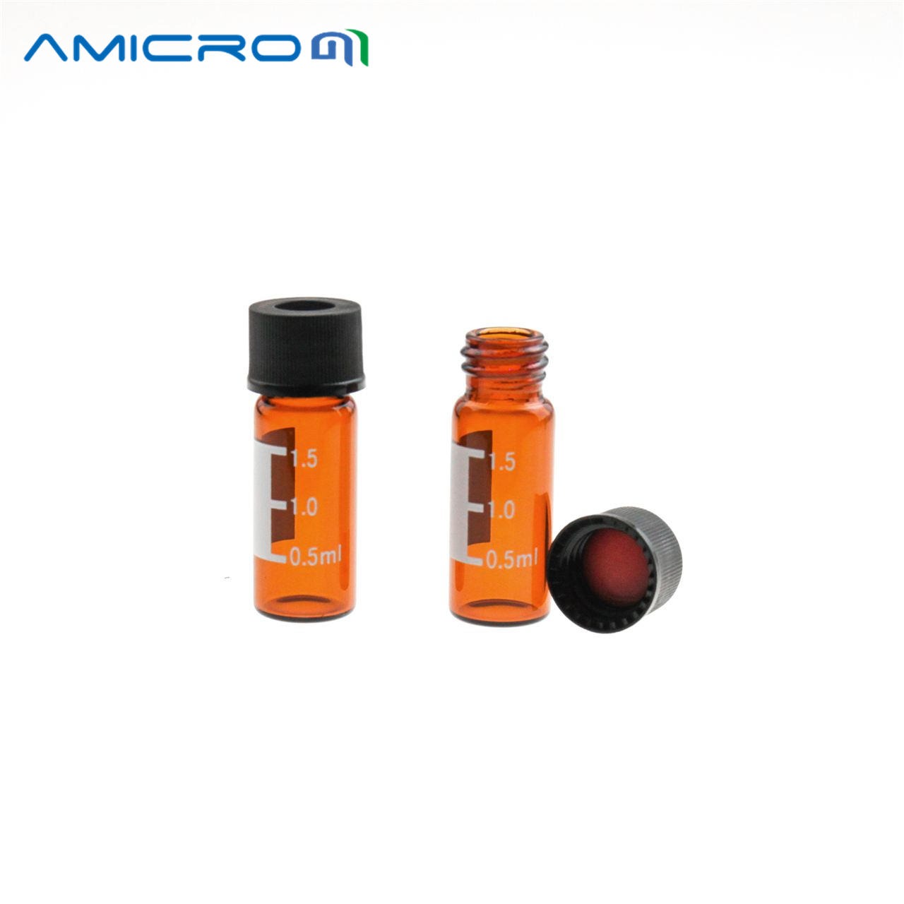 Amicrom科学实验室耗材1.5毫升 2ml气相 液相色谱进样瓶 棕色样品瓶 100套 带刻度图片