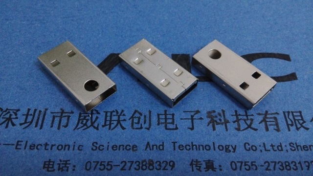 USB A公外壳 黑骨架黑胶体铁壳长：25.4，宽：12.0，高：4.50图片