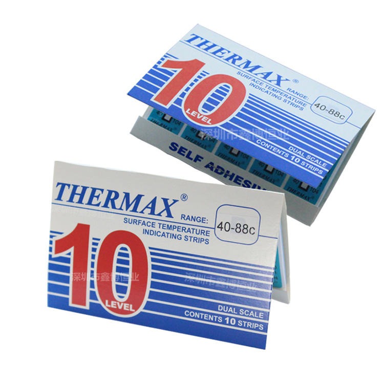 现货 10格40-88度 英国THERMAX原装温度测试纸铁路特殊定制测温条图片