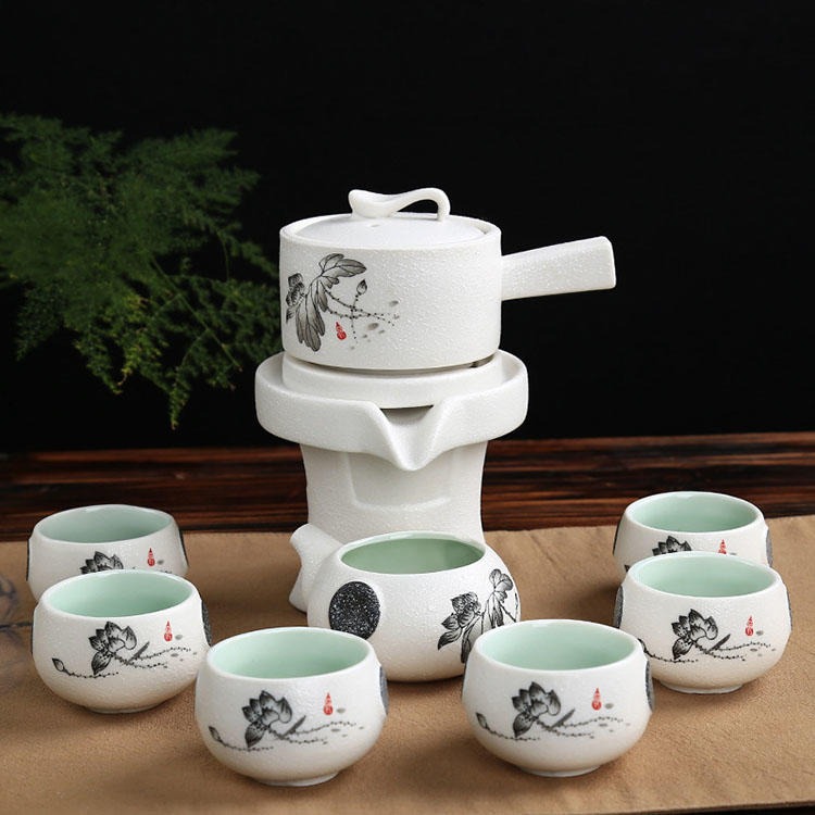 红素厂家直销时来运转石墨半自动茶具套装免费设计logo 100套起订不单独零售
