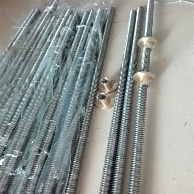 2米梯形丝杆TR22*5现货45钢材质发黑可定做POM材质和铜螺母铁螺母示例图20