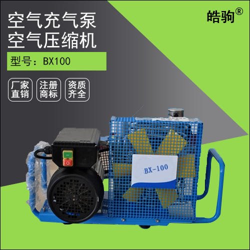 皓驹BX100压缩空气填充泵 空气呼吸器充气泵 高压呼吸空气压缩机