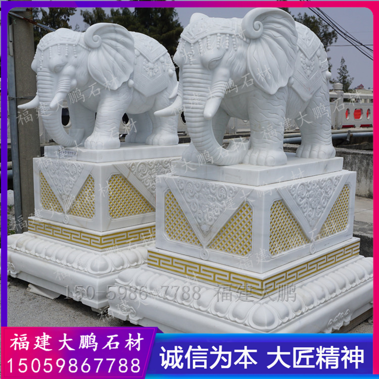 惠安崇武大象浮雕厂家 大象动物雕刻 汉白玉石雕大象一对 福建石雕大鹏石材出品