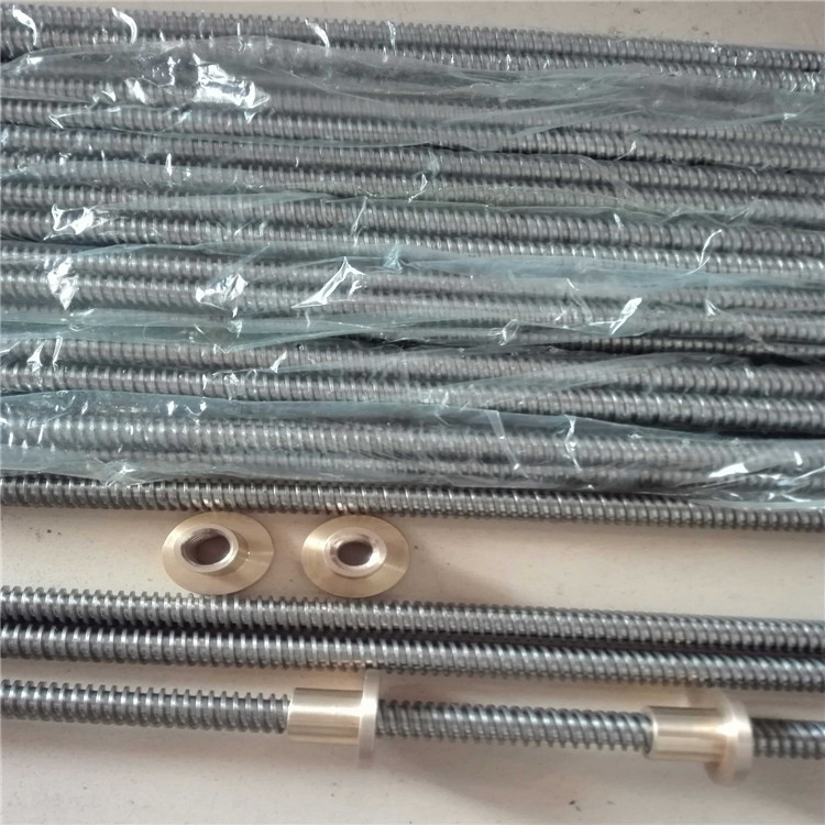 2米梯形丝杆TR22*5现货45钢材质发黑可定做POM材质和铜螺母铁螺母示例图19
