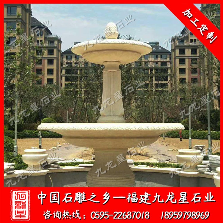 现代景观水钵雕塑 酒店门口水钵 欧式喷泉雕塑 九龙星石业