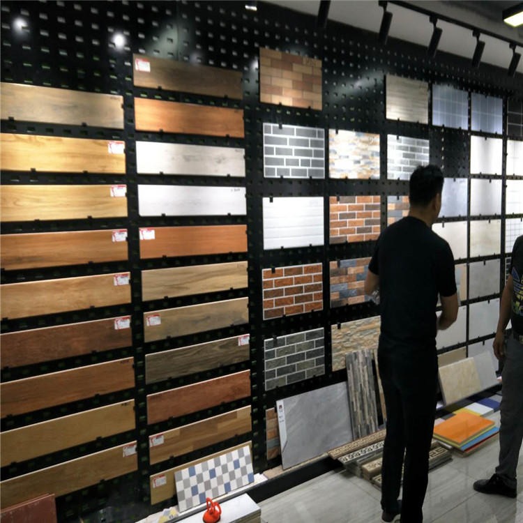 时尚瓷砖样品展示板  迅鹰陶瓷展板展示架 西安瓷砖方孔板货架