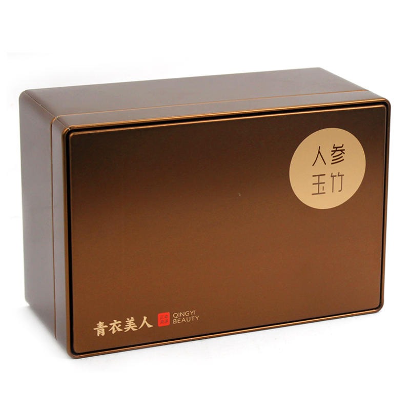 铁皮茶叶盒厂家 长方形金属茶叶罐定制  麦氏罐业 保健品铁盒订做 广州铁罐定制厂家