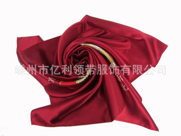 2016春季厂家批发 大红色真丝印花丝巾  高档礼品丝巾示例图31