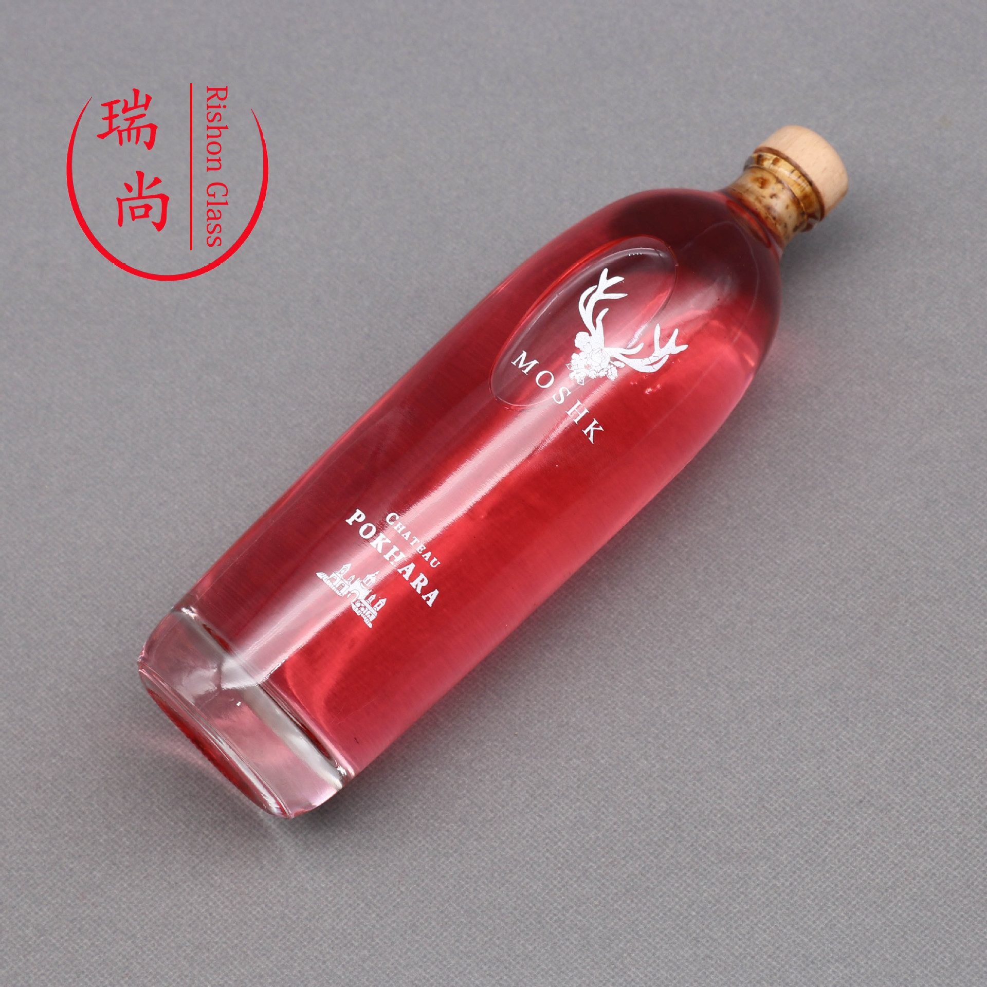 玻璃瓶酒瓶500ml果酒瓶厚底红酒瓶晶白料红酒瓶木塞玻璃洋酒瓶示例图6