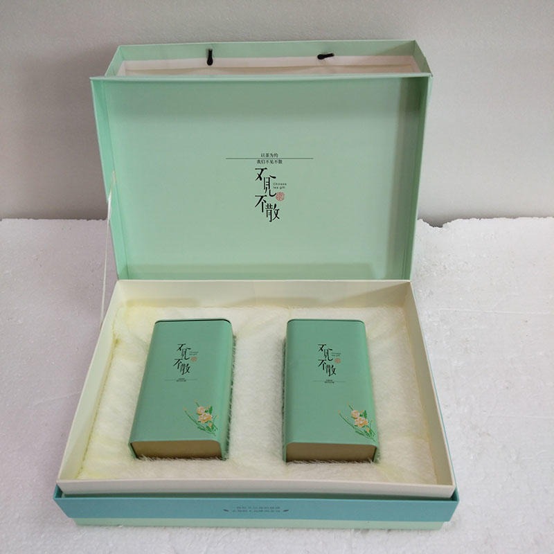 茶叶礼品盒包装茶叶木盒纸盒白卡纸盒厂家定制图片