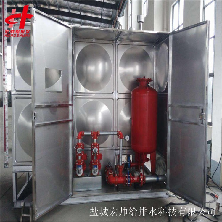 江苏不锈钢水箱生产厂家 屋面水箱消防水箱供应 不锈钢方形水箱定做 4米3米2米=24立方米 宏帅给排水