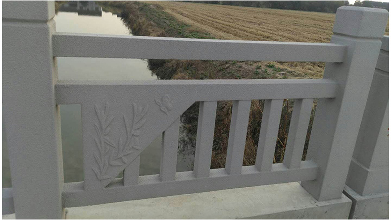 扇形河提护栏 雕花护栏水泥围栏 水泥仿石栏杆河道小区公园护栏示例图9