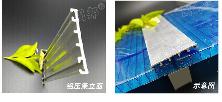 厂家低价直销PC阳光板耐力板防水固定压条金属铝合金压条示例图4