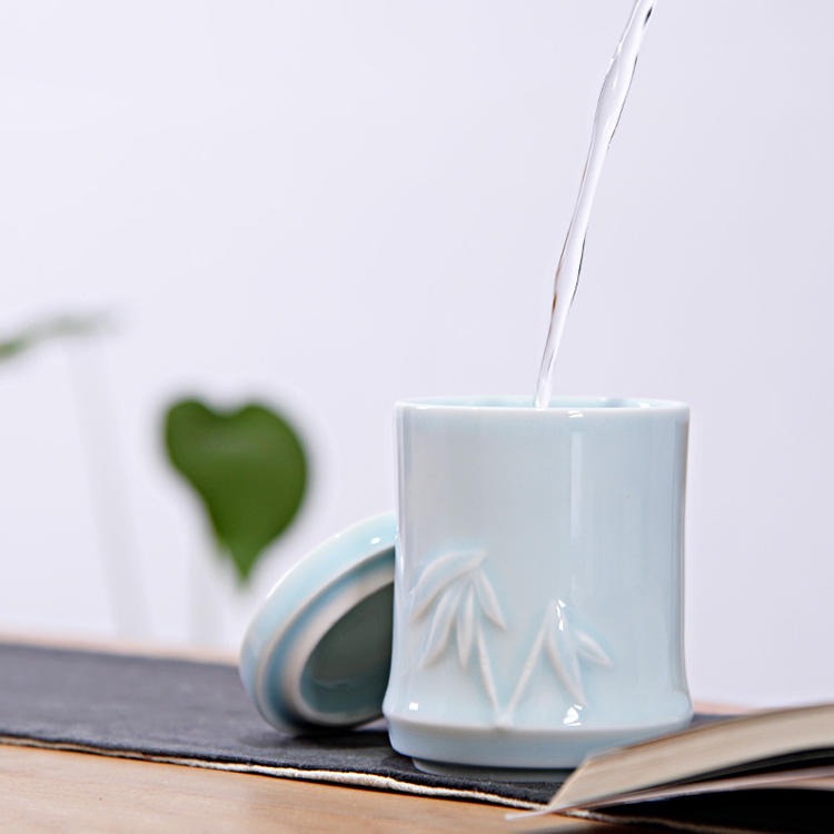 创意竹节杯陶瓷水杯logo免费设计