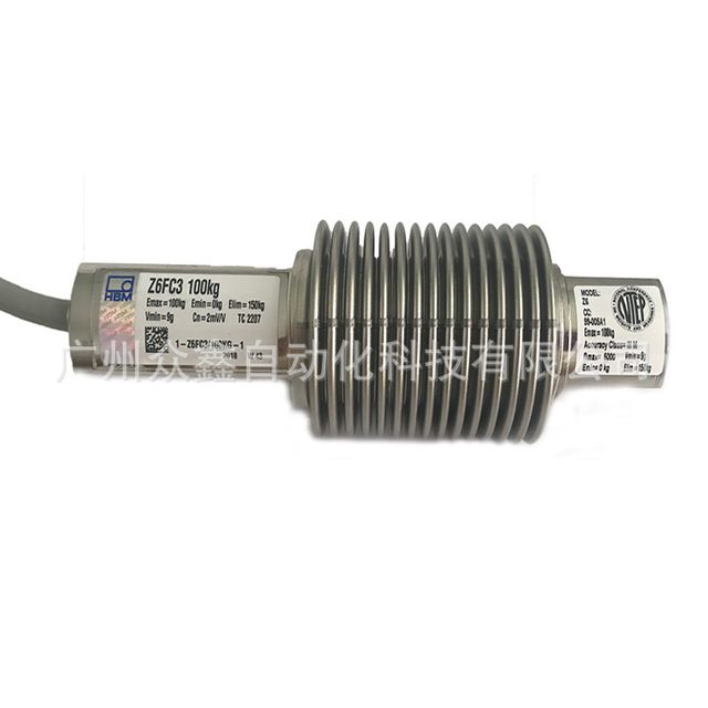 德国HBM 1-Z6FC4/20kg不锈钢波纹管称重传感器 适用于平台秤或皮带秤