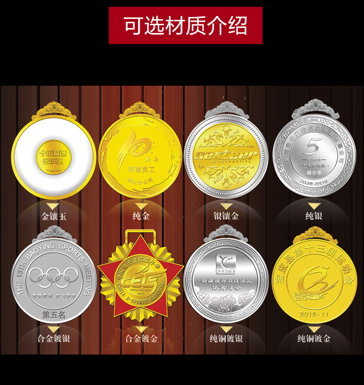 国际马拉松奖牌定制高档运动会金属金银铜荣誉运动奖牌定做订制示例图17
