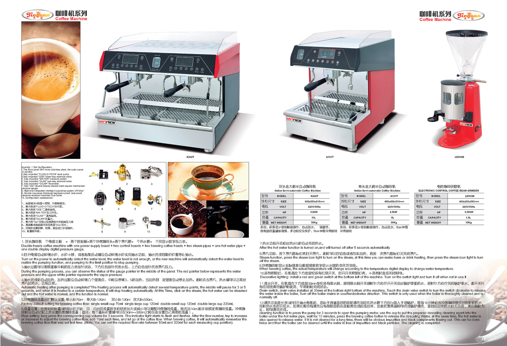 杰冠磨豆机电动咖啡豆研磨机 家用小型粉碎机 不锈钢咖啡机磨粉机示例图2