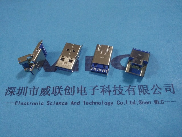 二合一翻盖式公头AM USB+MICRO USBSMT沉板式OTG焊板式图片