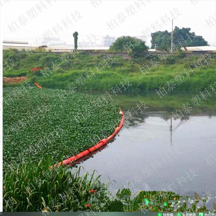 三水池塘河道水葫芦拦载浮体 水面保洁网拦污浮筒现货供应