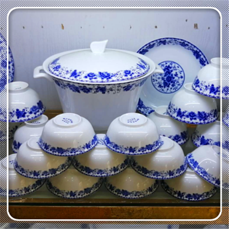 批发定做陶瓷碗套装 青花骨瓷餐具 定制景德镇陶瓷器