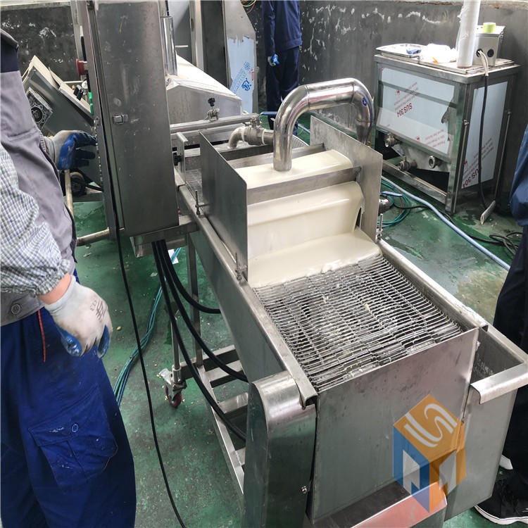 全自动鱼饼成型机 尚品SP-400型鱼饼上浆裹糠设备 鱼饼生产线可来厂试机