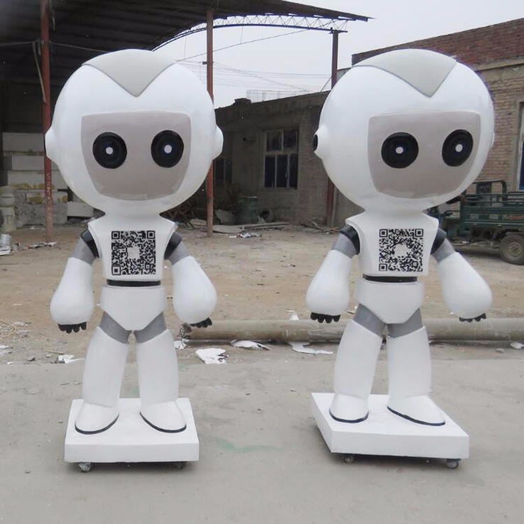 玻璃钢机器人雕塑 商场美陈装饰卡通雕塑摆件 唐韵园林