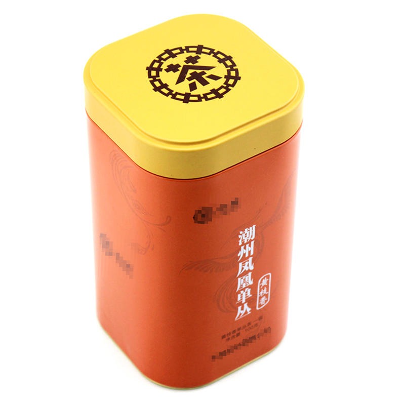 订做茶叶铁罐 正方形茶叶铁罐包装设计 凤凰单丛茶叶铁盒制作 麦氏罐业 金属包装容器