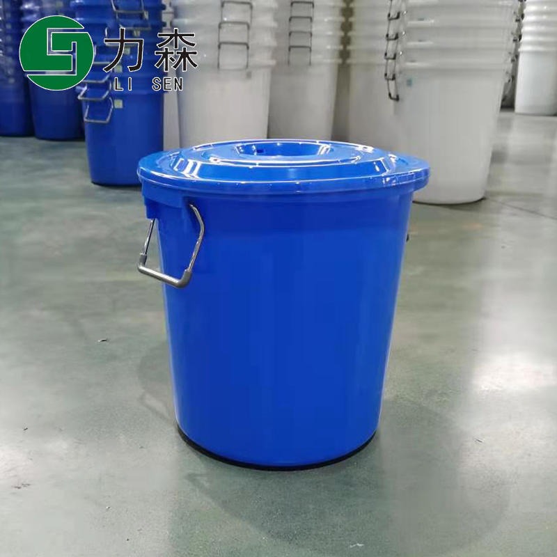 浙江提手铁柄圆水桶 带盖装水桶江苏力森厂家直销批发厨余垃圾桶
